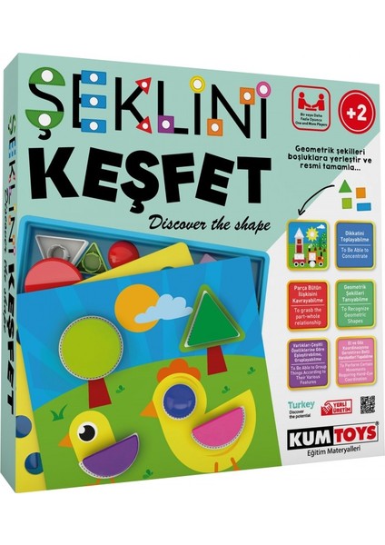 Şeklini Keşfet + Şekli Tamamla Oyunu 2'li Set modelleri