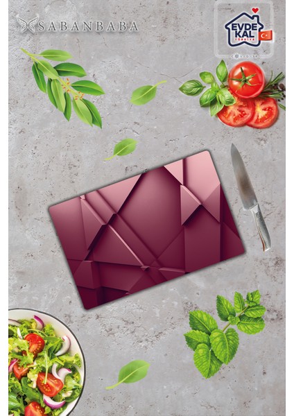 Kırmızı Üçgen Desen Cam Kesme Tahtası - Cam Kesme Tablası | 30 cm x 40 cm fiyatları