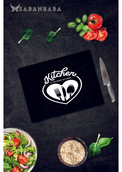 Heart Of Kitchen Cam Kesme Tahtası - Cam Kesme Tablası | 30 cm x 40 cm