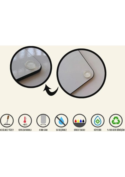 LED Desen | Cam Kesme Tahtası - Cam Kesme Tablası | Nihale Çap 32