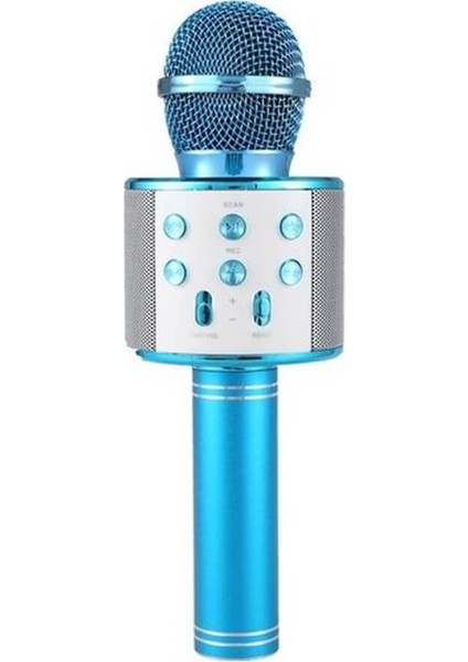 WS-858 Mavi Bluetooth Karaoke Mikrofon