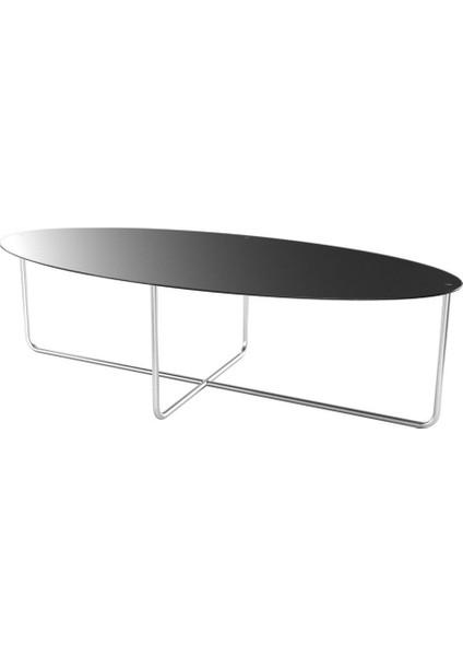 Elips Metal Ayak Orta Sehpa Paslanmaz Düz Ayna Tabla