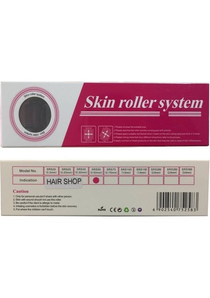 Titanyum Uçlu 540 Iğneli Derma Roller 1 mm Iğne Cilt Yüz Vücut Yenileme Masaj Aleti