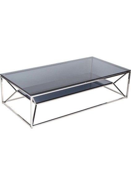 Black Geo Camlı Metal Orta Sehpa
