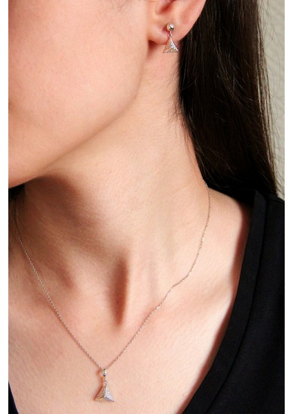 Gümüş Üçgen Prizma Set - S015402 fiyatları