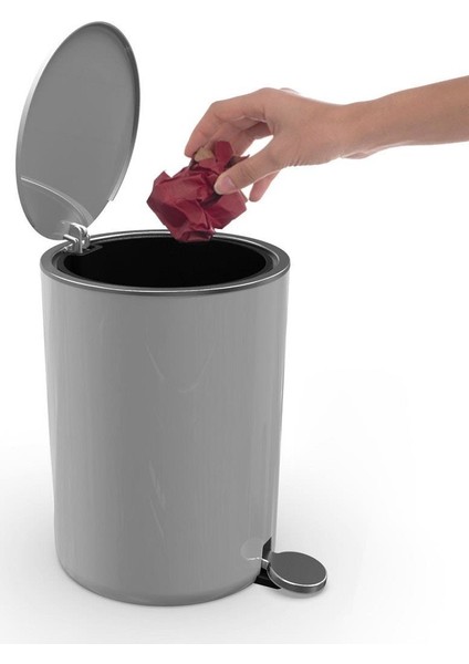 Lenox 5 Lt Pedallı Çöp Kovası Gri