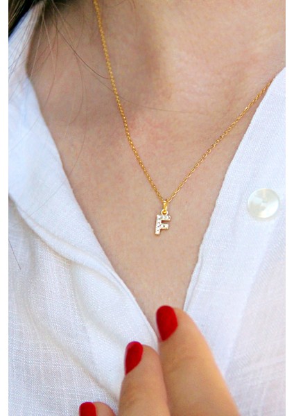 F Harfi Altın Kaplamalı Gümüş Kolye fiyatları