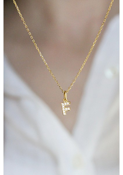 F Harfi Altın Kaplamalı Gümüş Kolye modelleri