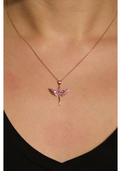 Zirkon Taşlı Gümüş Mikail Kılıcı Kolye fiyatları