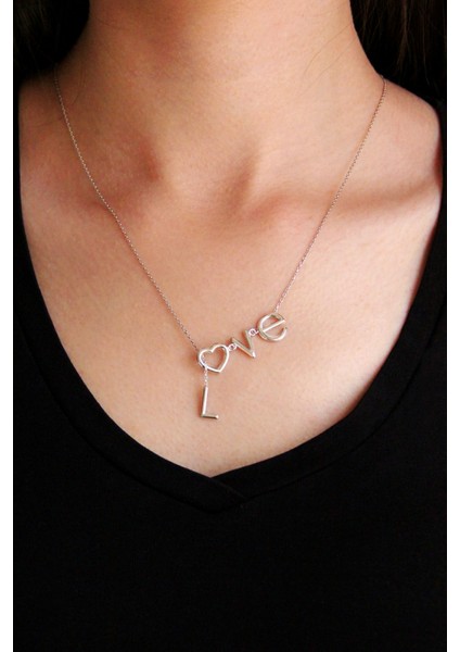 Gümüş Tasarım "love" Kolye fiyatları