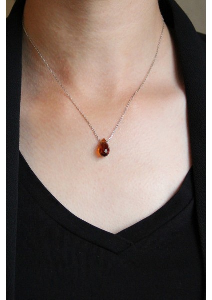 Gümüş Zincirli Kristal Kuvars Kolye fiyatları