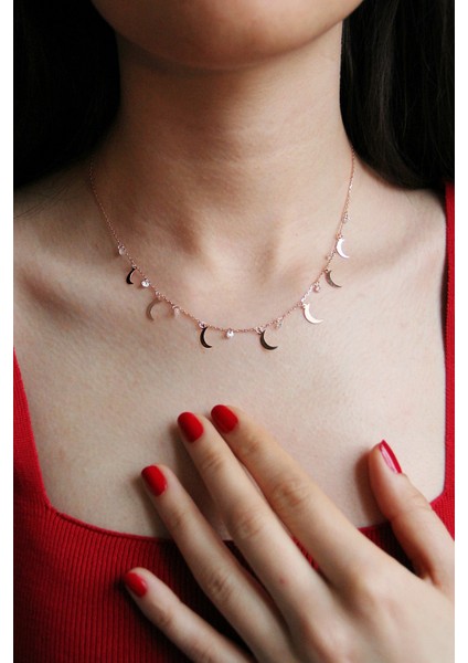 Ay Motifli Gümüş Şans Kolye fiyatları