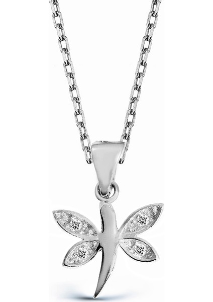 Zirkon Taşlı Gümüş Yusufçuk Kolye