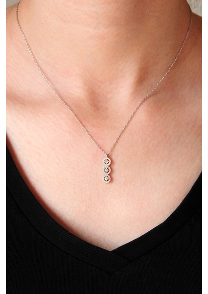 Zirkon Taşlı Gümüş Çiçek Dizisi Kolye fiyatları