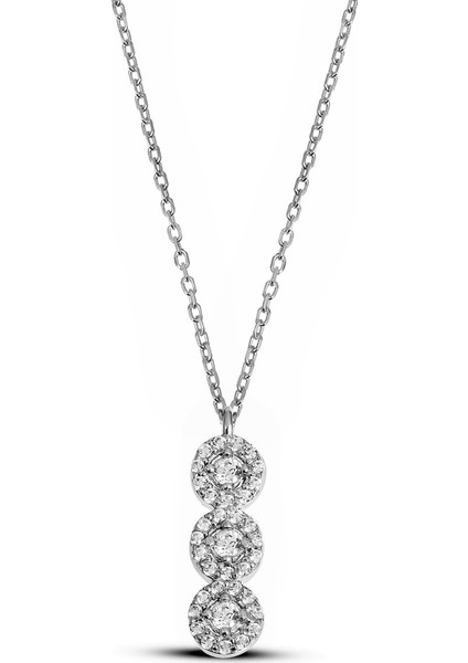 Zirkon Taşlı Gümüş Çiçek Dizisi Kolye modelleri