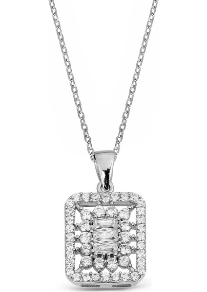 Baget Taşlı Gümüş Kolye modelleri