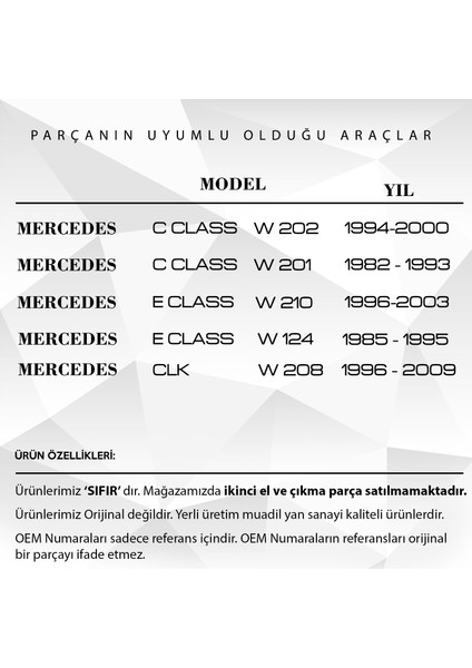 Mercedes Clk W208, E Class, C Class Için Ön Koltuk Ayar Kolu