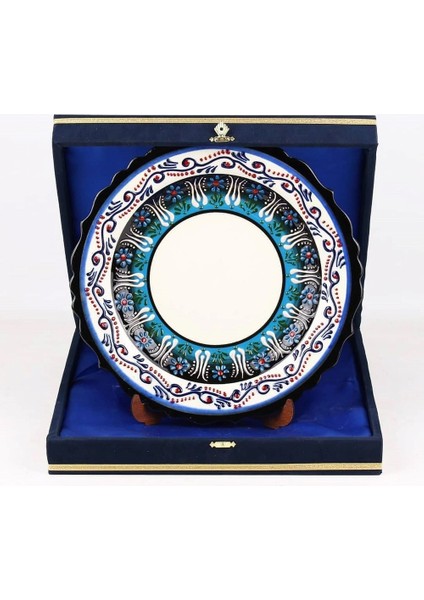 30 cm Kabartma Desenli Çini El Emeği Fotoğraf Tabağı