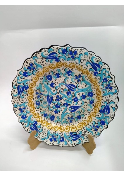 25 cm Samur Desen Yaldızlı Duvar Tabağı