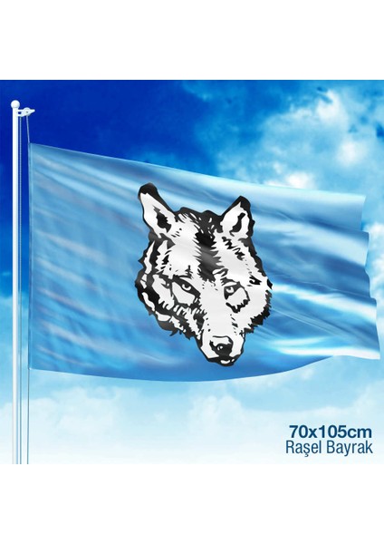 Bozkurt Ülkü Ocakları Mhp Bayrak Flama Raşel 70 x 105 cm