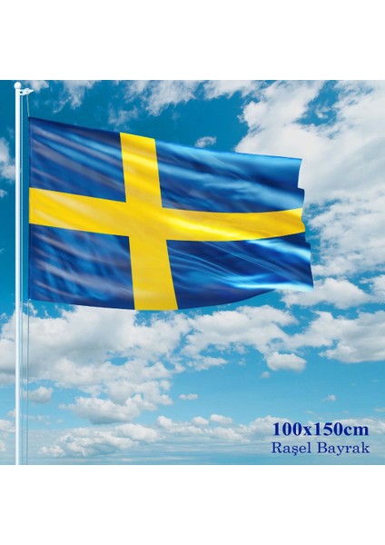 İsveç Bayrağı Raşel Kumaş 100 x 150 cm