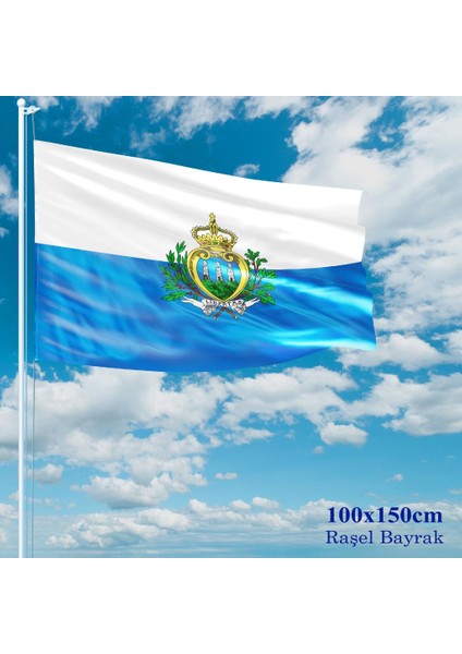 San Marino Bayrağı Raşel Kumaş 100 x 150 cm