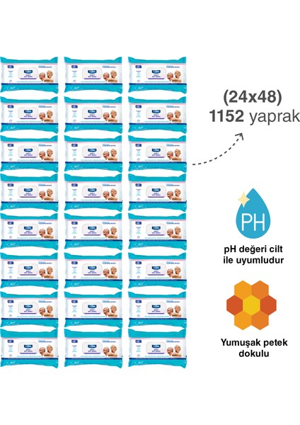 Deep Fresh Yetişkin Vücut Temizleme Mendili 24'lü Paket 1152 Yaprak