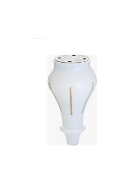 Saray Plastik Lükens Ayak 14 cm Beyaz-Sarı Varak