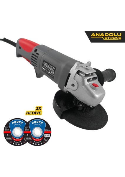 ANS1007 900 Watt Devir Ayarlı Spral Taşlama 115-125 mm Disk Çapı 2 Adet Disk Hediye