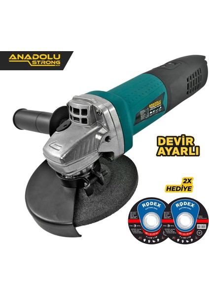 ANS1006 Devir Ayarlı Spral Taşlama 1100 Watt 125 mm Disk Çapı 2 Adet Disk Hediye