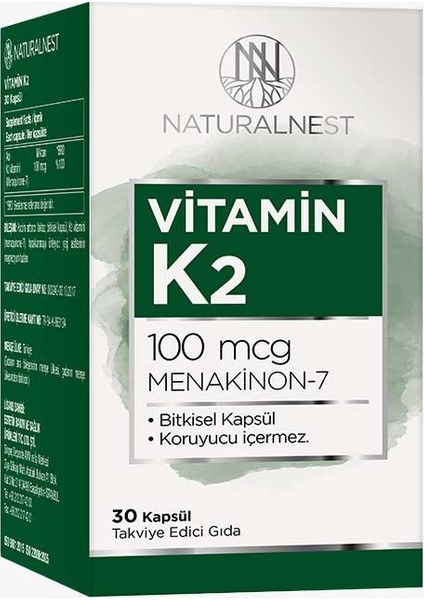 Vitamin K2 30 Kapsül