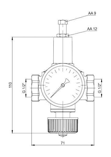 Otomatik Kazan Dolum Vanası, Kontrol Vanası, Ayar Vanası Manometreli 1/2''