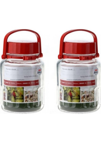 80005 Harvest Plastik Kapaklı Cam Kavanoz 3 Litre - 2 Adet