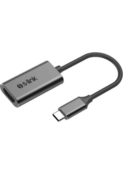 S-link Swapp SW-U512 Gri Metal Type-C to 4K HDMI Çevirici Adaptör