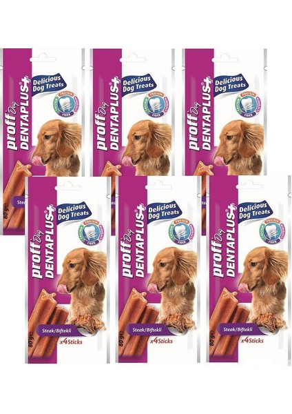 Dog Denta Plus Biftekli Köpek Ödül Çubuğu 4'lü 6 Paket
