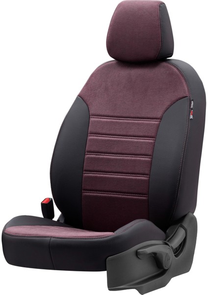 Isuzu D-Max 2012-Sonrası Özel Üretim Koltuk Kılıfı Milano Design Bordo - Siyah