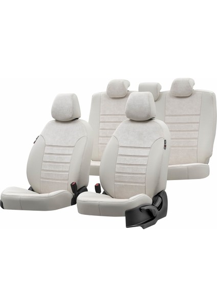 Toyota Verso 2002-2009 5 Kişi Özel Üretim Koltuk Kılıfı Milano Design Fildişi