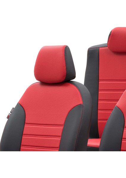Volkswagen Transporter T-5 2004-2015 9+1 (10 Kişi) Özel Üretim Koltuk Kılıfı New York Design Kırmızı - Siyah