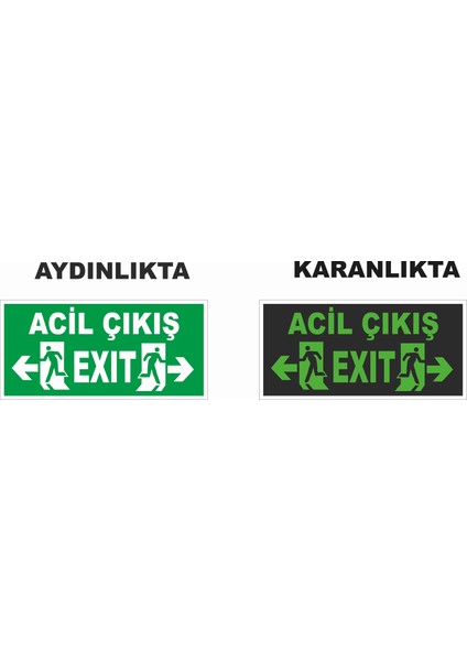 Acil Çıkış Exıt Fosforlu Levhası