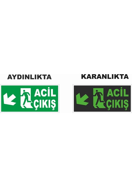 Acil Çıkış Fosforlu Levhası