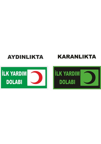 Ilk Yardım Dolabı Fosforlu Levhası