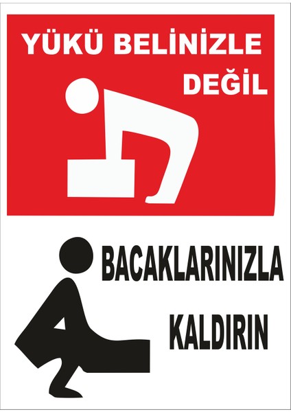 Yükü Belinizle Değil Bacaklarınızla Kaldırın Levhası