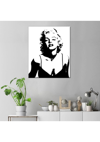 Marilyn Monroe Siyah Beyaz Talya Kanvas Tablo