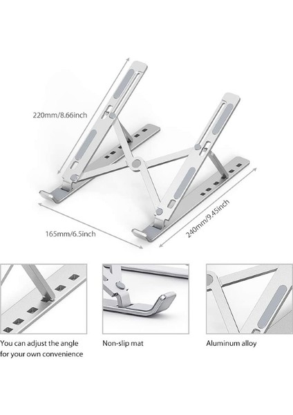 Bilgisayar Laptop Stand Macbook Notebook Katlanabilir Taşınabilir Metal Standı