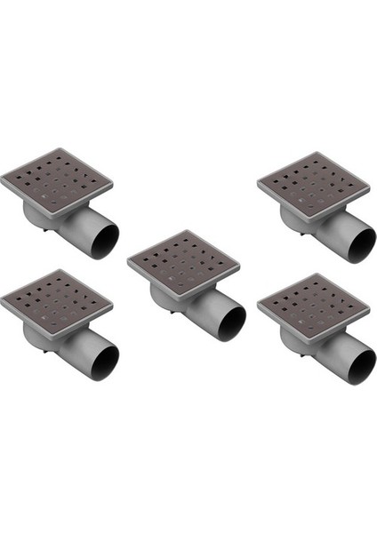 Tema 5 Adet Krom Kare Paslanmaz Süzgeçli Yer Sifonu