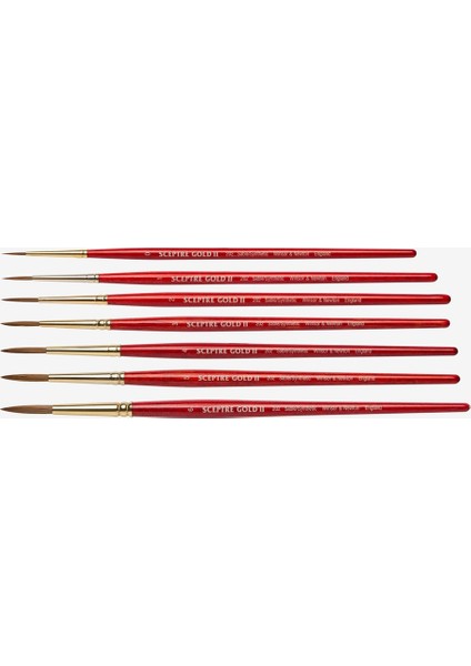 Sceptre Gold 202 Serisi Kısa Sap Tasarım Fırçası No 0 modelleri