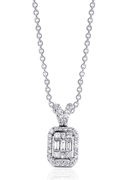 0,23 Karat Baget Pırlanta Kolye