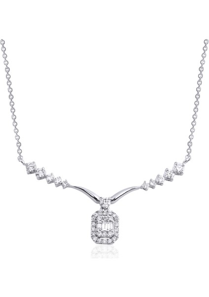 0,51 Karat Baget Pırlanta Kolye