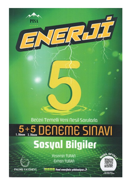 Palme Yayıncılık 5. Sınıf Enerji Sosyal Bilgiler 5+5 Deneme Sınavı