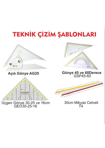 Gönye 45 Derece 35 cm Akrilik Ascp 14